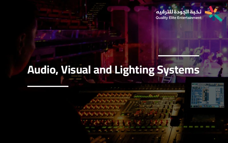 Advanced audio-visual and lighting systems used in event setup