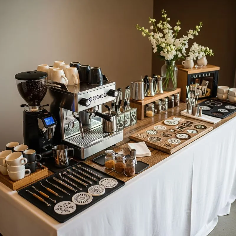 أركان مشروبات ووجبات خفيفة في فعاليات احترافية