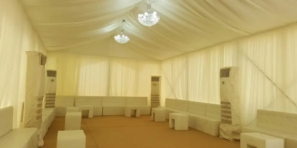 تكييف خيام الفعاليات لضمان راحة الحضور خدمة تأجير الخيام الأوروبية والشعبية