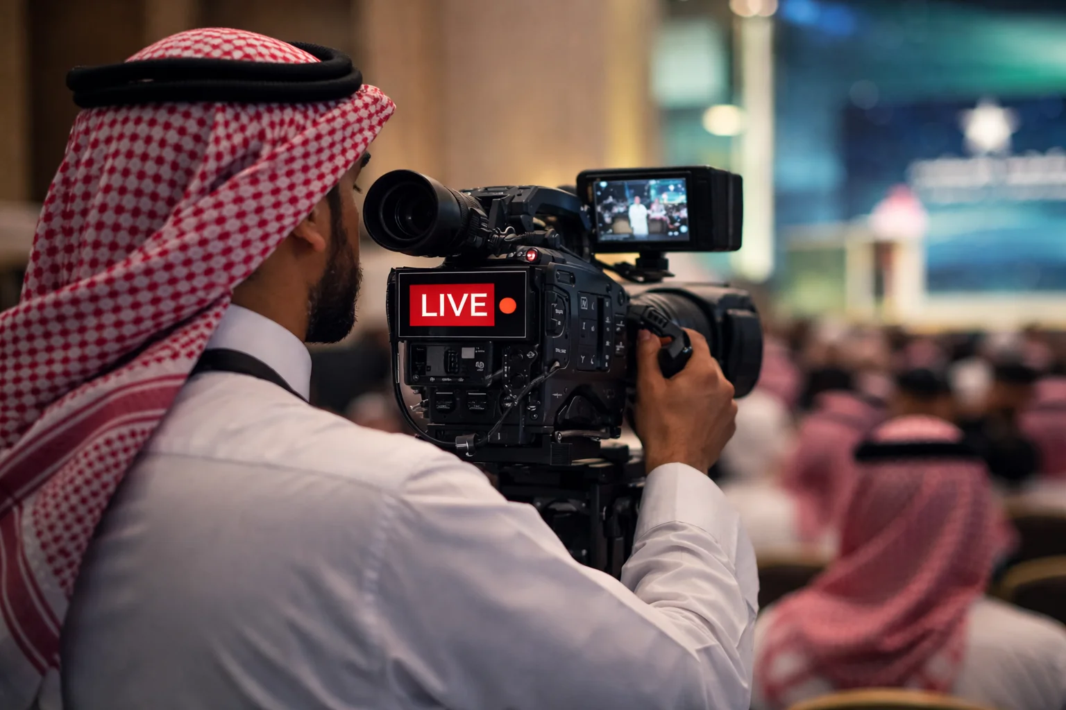 بث مباشر لفعالية عبر الإنترنت بجودة عالية خدمة تصوير الفعاليات في السعودية