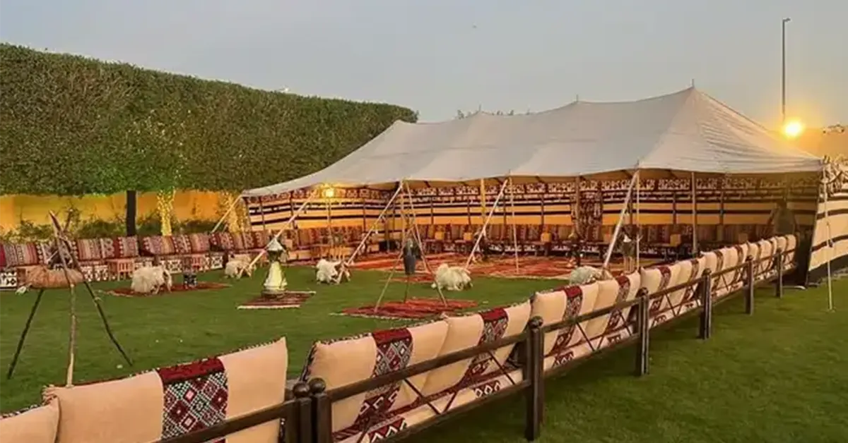 خيام شعبية بتصميم تراثي مميز للمناسبات خدمة تأجير الخيام الأوروبية والشعبية