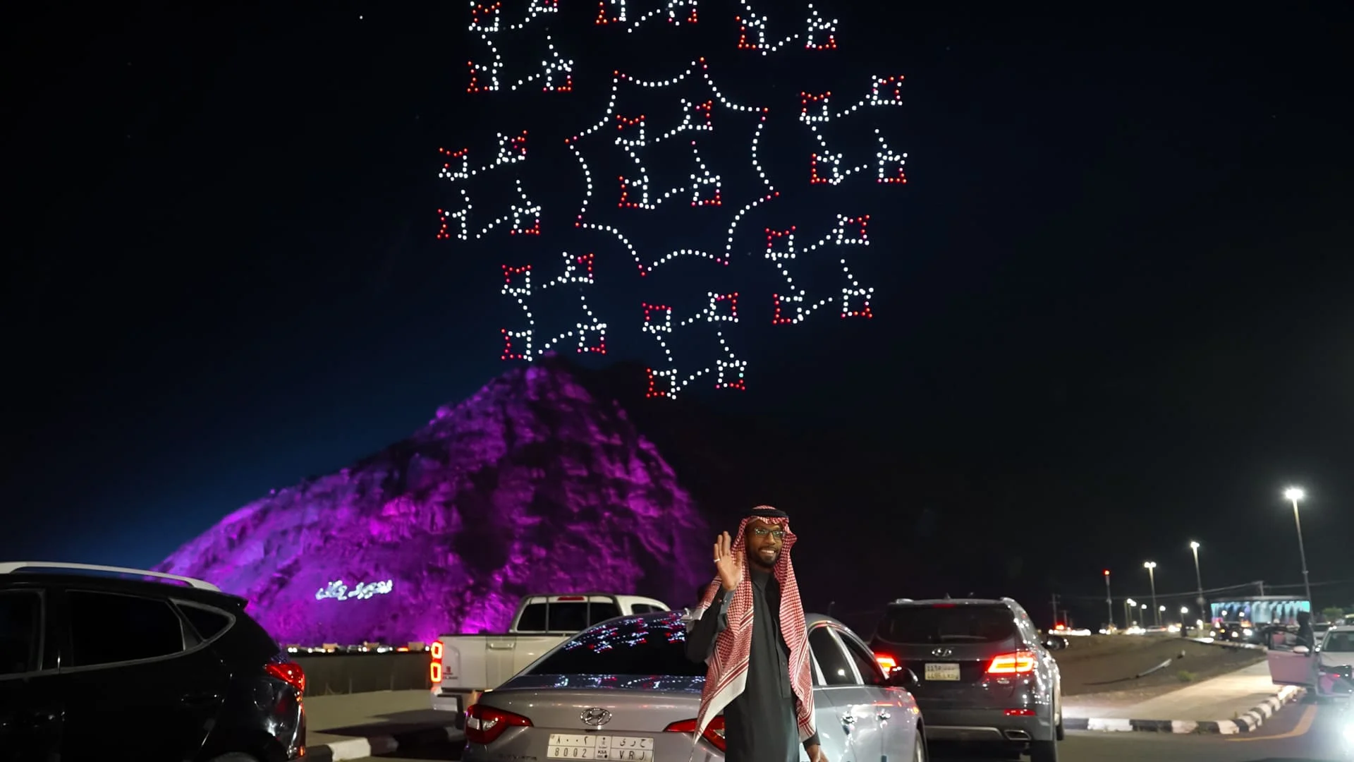 تصوير درون لفعالية يظهر موقع الحدث من الأعلى خدمة تصوير الفعاليات في السعودية