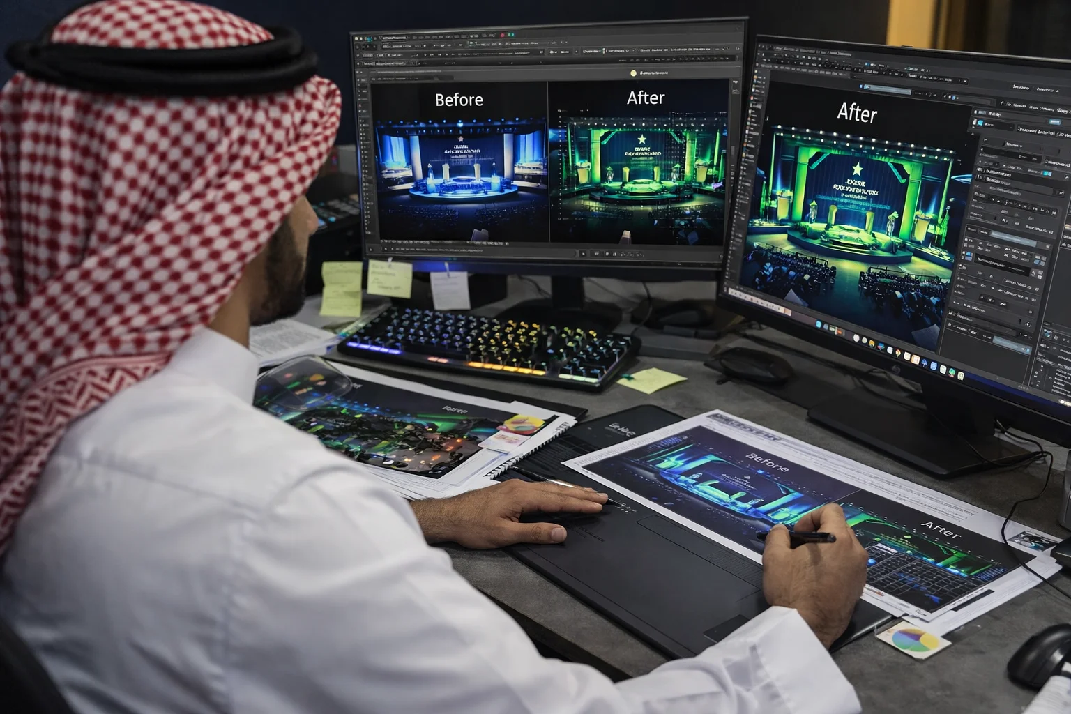 تعديل تصميم فعالية بناء على احتياجات العميل خدمة تصميم فعاليات في السعودية